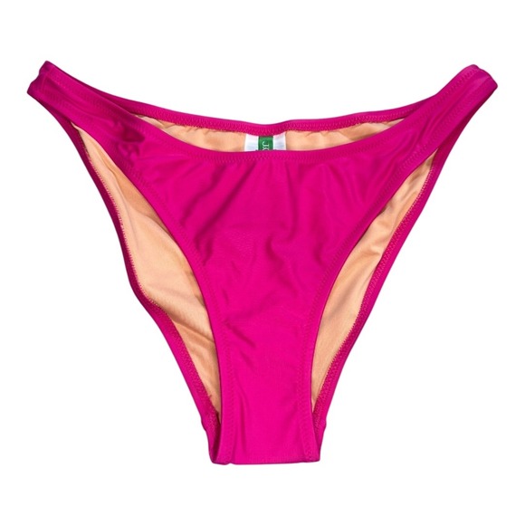 J. Crew Hot Pink Bikini Bottoms High Leg Cheeky Swimsuit XXS‎ - Picture 1 of 4